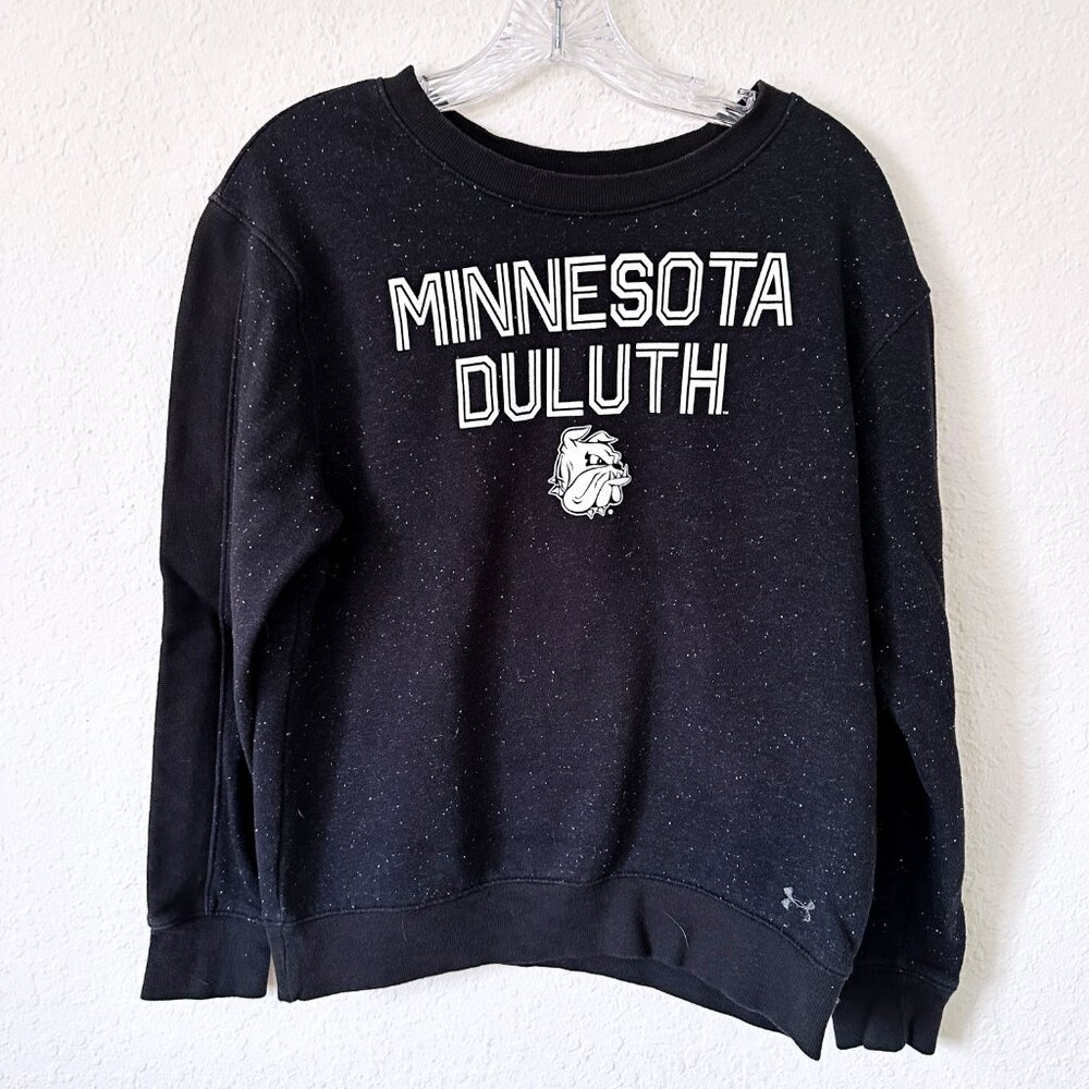 Minnesota Duluth University Under Armour Flecked Black Pullover Sweatshirt M